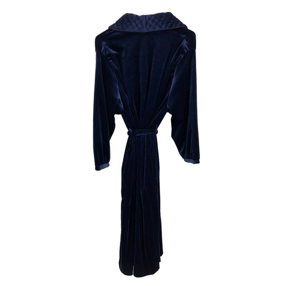 Amanda Stewart Intimates Navy Blue Fleece Robe Size M - Picture 2 of 6